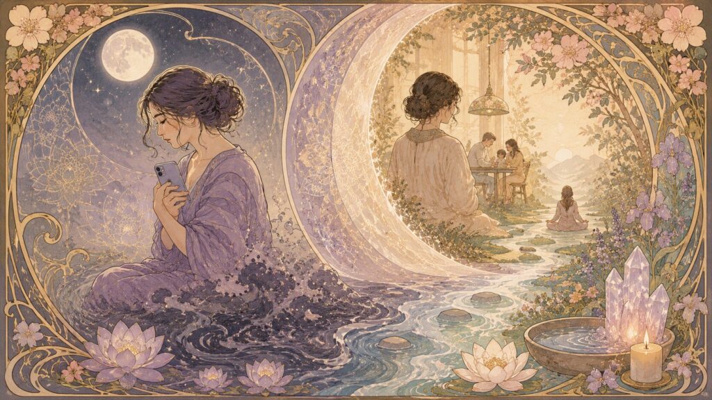 既婚者の友達が急に冷たくなったイメージ画像です。スマホを抱えてうなだれている女性