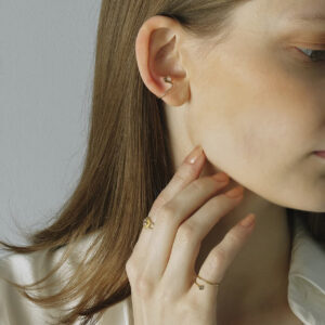 Russian Phenakite spark ear cuff ring