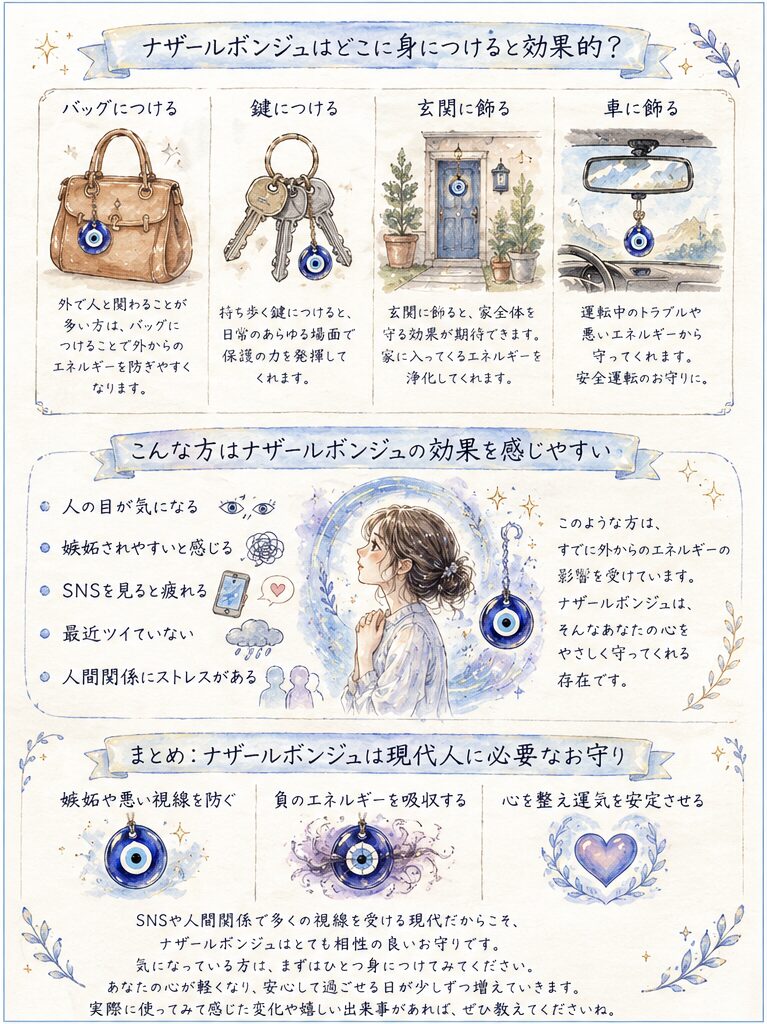 ナザールボンジュの効果をたかめる使い方